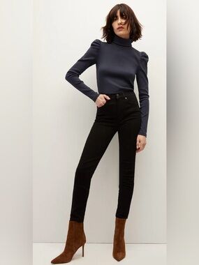 NWOT Veronica Beard Debbie Ankle-Crop Skinny Jean in Dark Hale